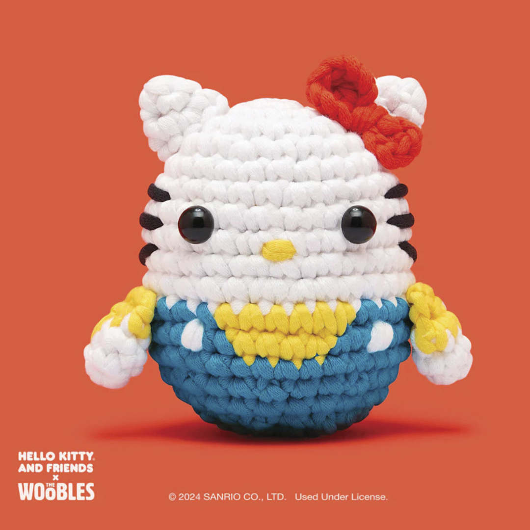 Open in modal - The Woobles Beginner Crochet Amigurumi Kit - Hello Kitty from Hello Kitty - finished example