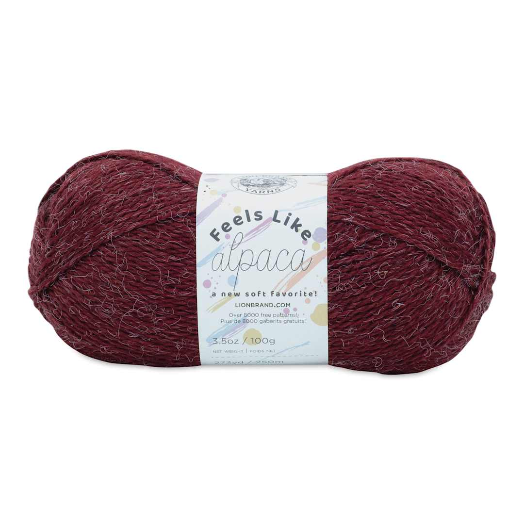 Open in modal - Lion Brand Feels Like Alpaca Yarn - Burgundy, 273 yds