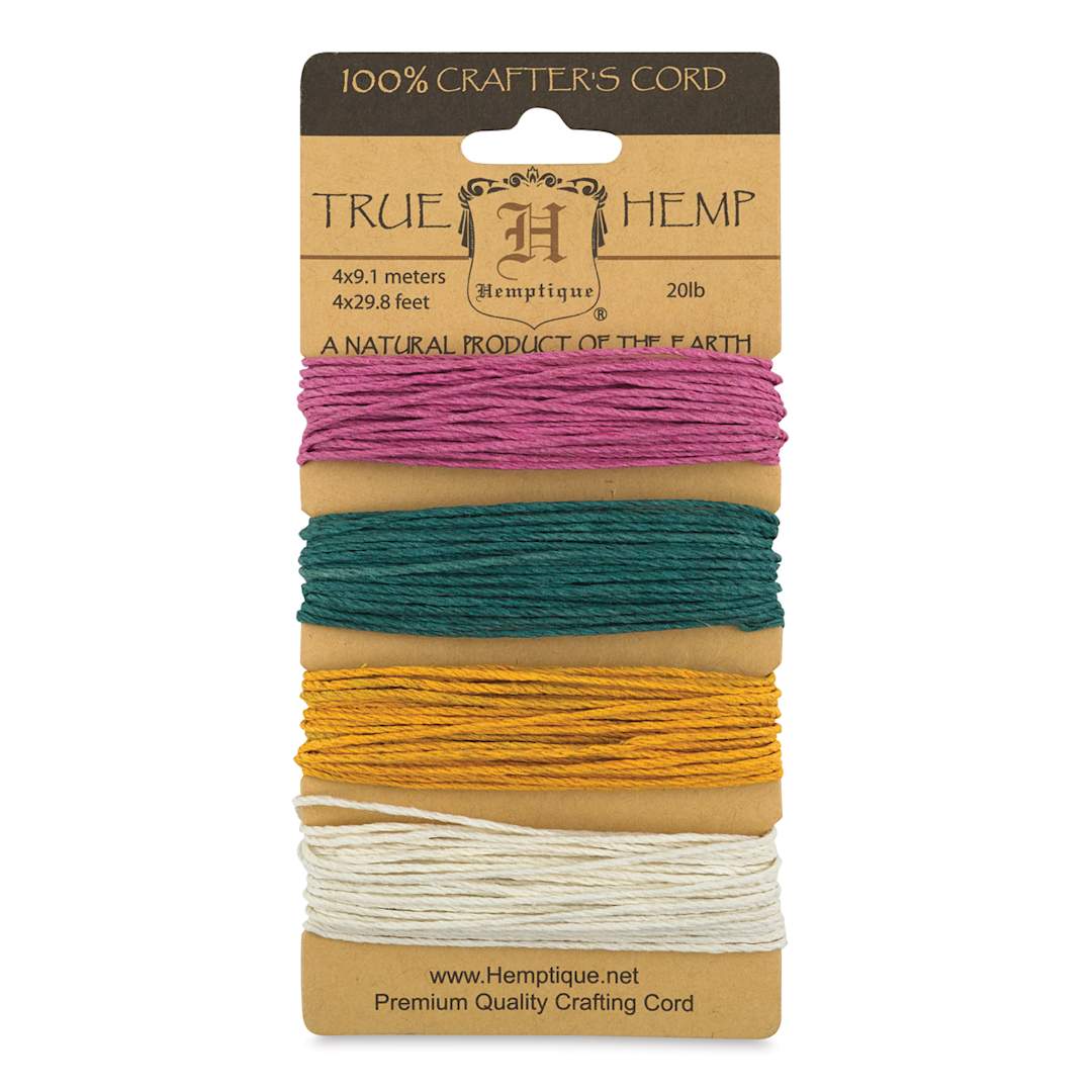 Open in modal - Hemptique Hemp Cord Card - Front of 4 Spring Colors Card