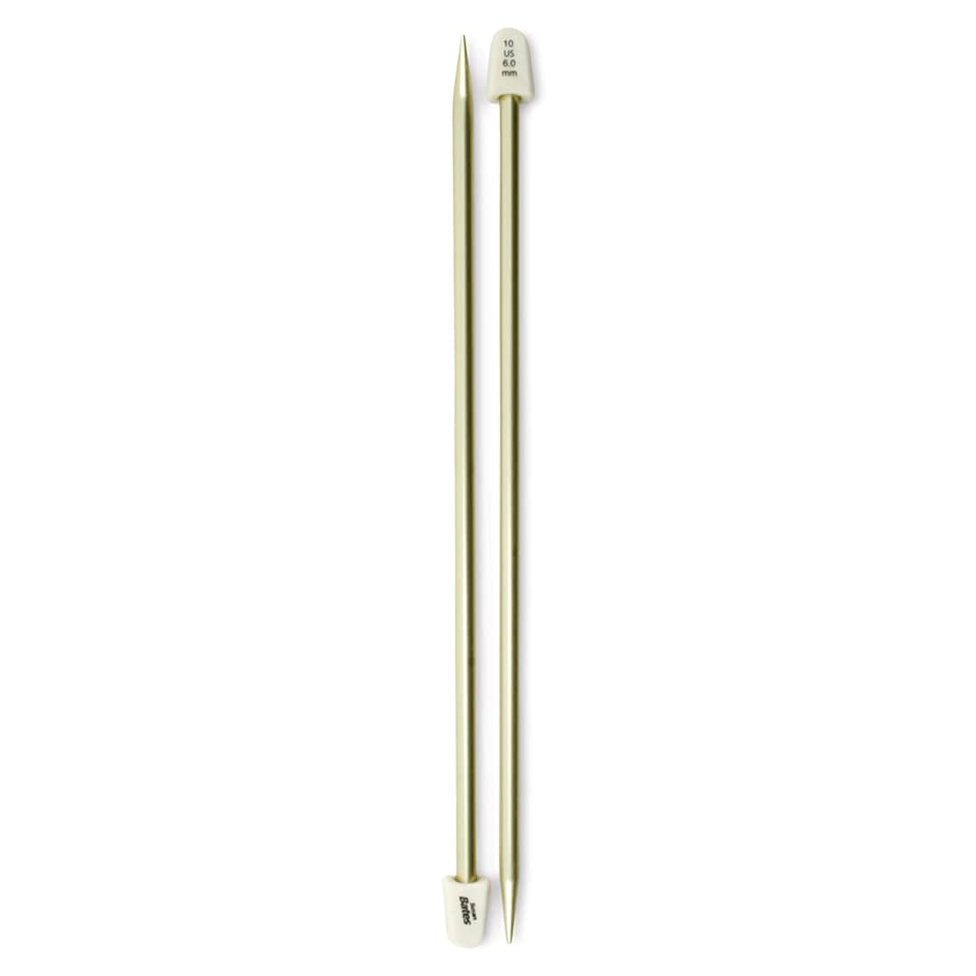 Open in modal - Susan Bates Silvalume Single Point Knitting Needles - Pkg of 2, 10", Size 10