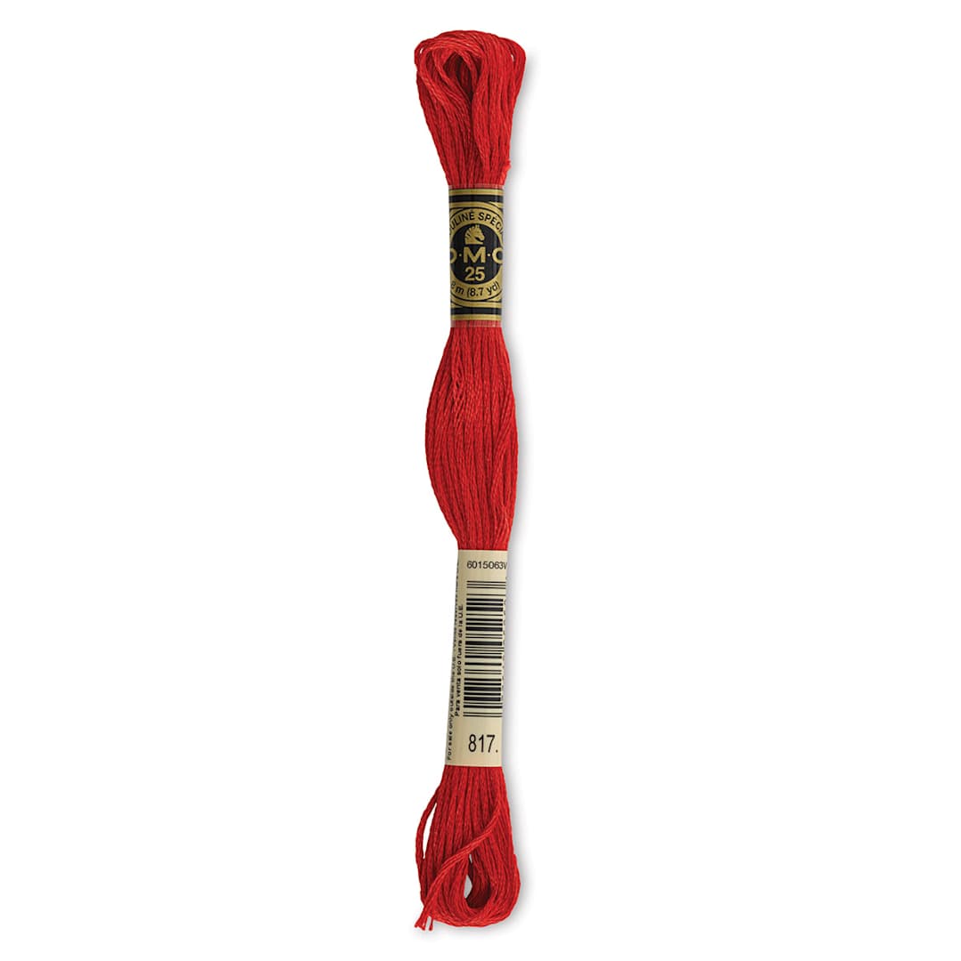 Open in modal - DMC Cotton Embroidery Floss - Very Dark Coral Red, 8-3/4 yards (Front of label)