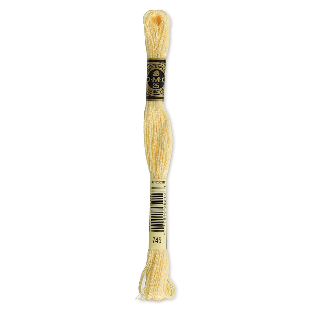 Open in modal - DMC Cotton Embroidery Floss - Light Pale Yellow, 8-3/4 yards (Front of label)