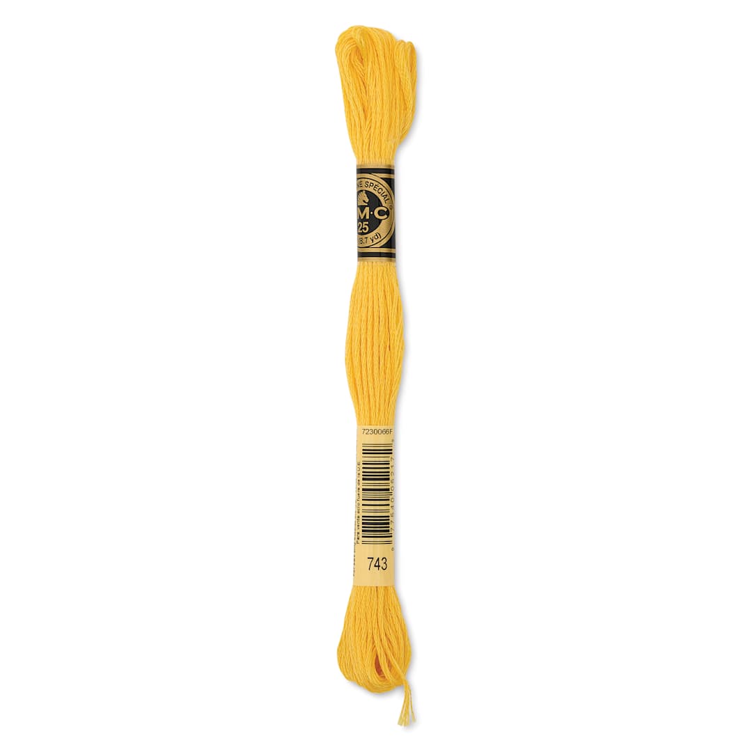 Open in modal - DMC Cotton Embroidery Floss - Medium Yellow, 8-3/4 yards