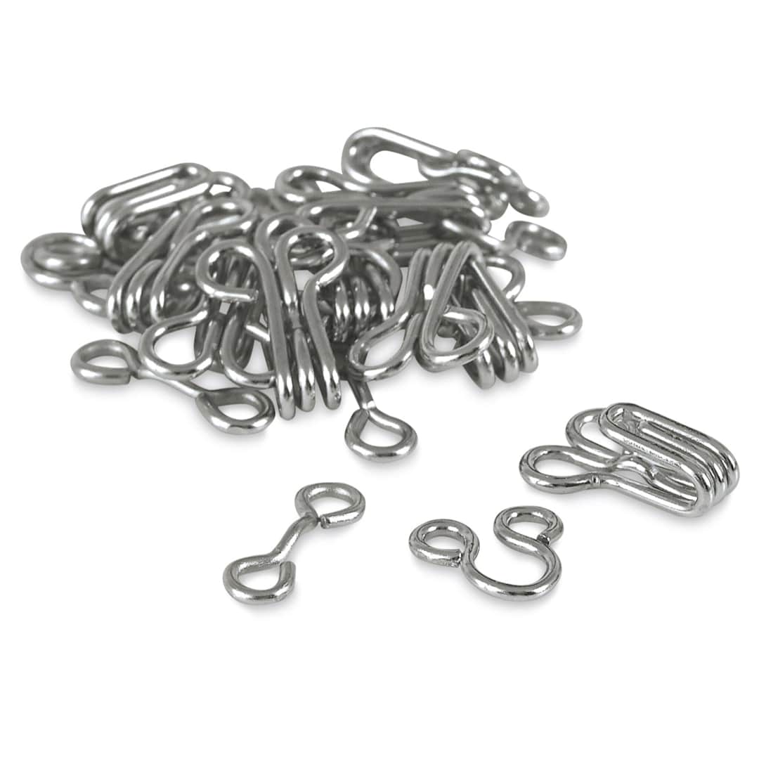 Open in modal - Dritz Sew on Fasteners - Hook and Eyes, Nickel Plated, Size 3, Package of 14