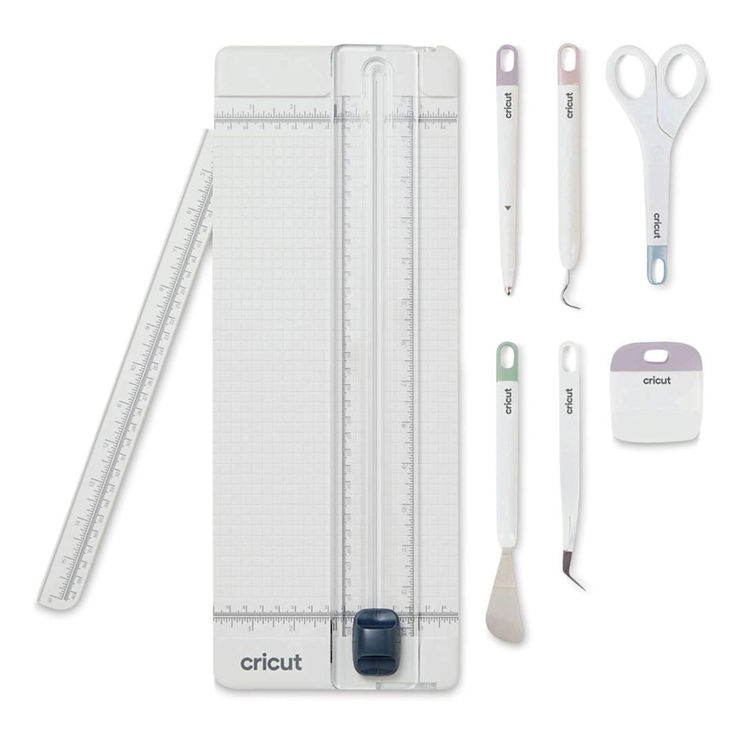 Open in modal - Cricut 13" Essential Tool Set - Component pieces of Tool set shown with trimmer