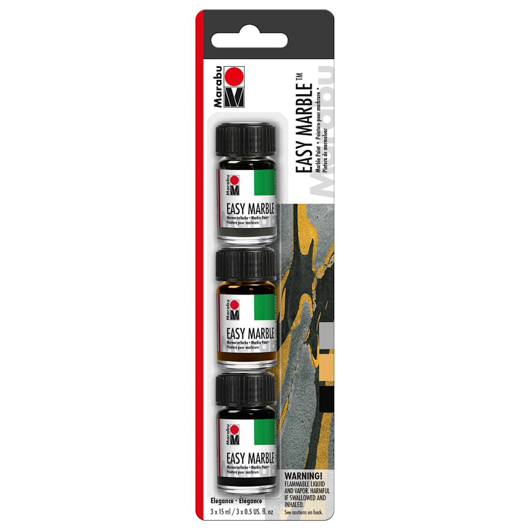 Open in modal - Easy Marble Starter Sets Elegance Trial Set - Silver, Gold & Black