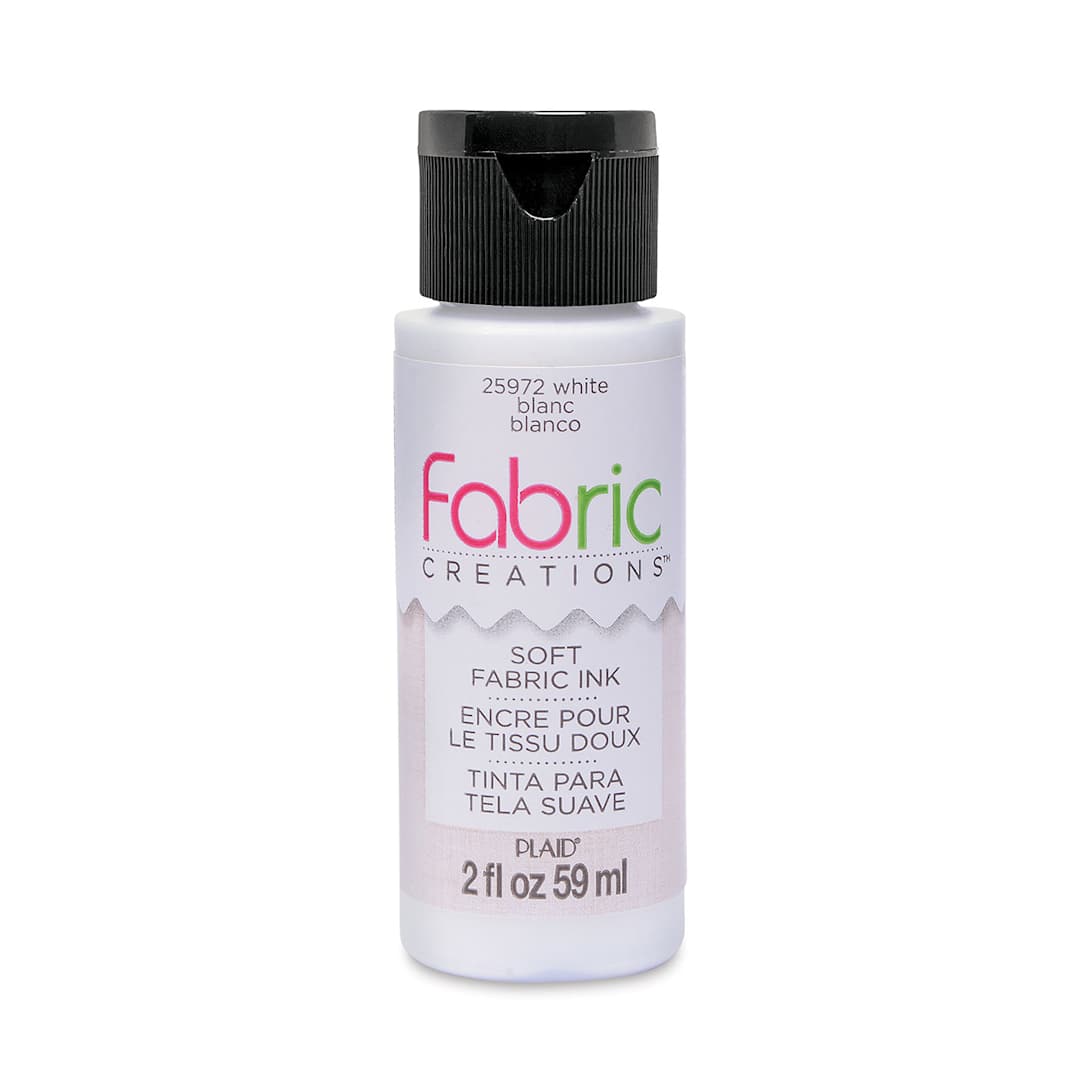 Open in modal - Plaid Fabric Creations Soft Fabric Ink - White, 2 oz