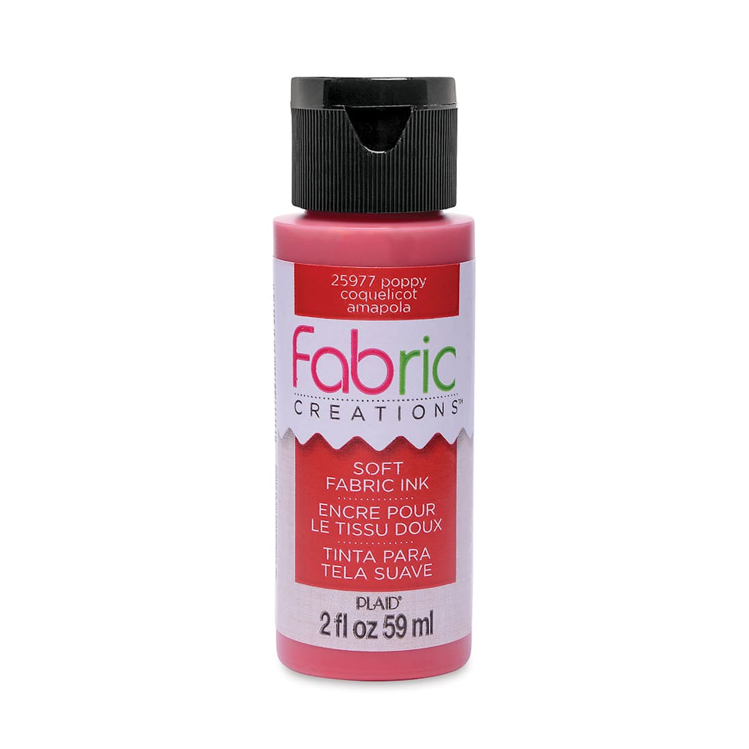 Open in modal - Plaid Fabric Creations Soft Fabric Ink - Poppy, 2 oz