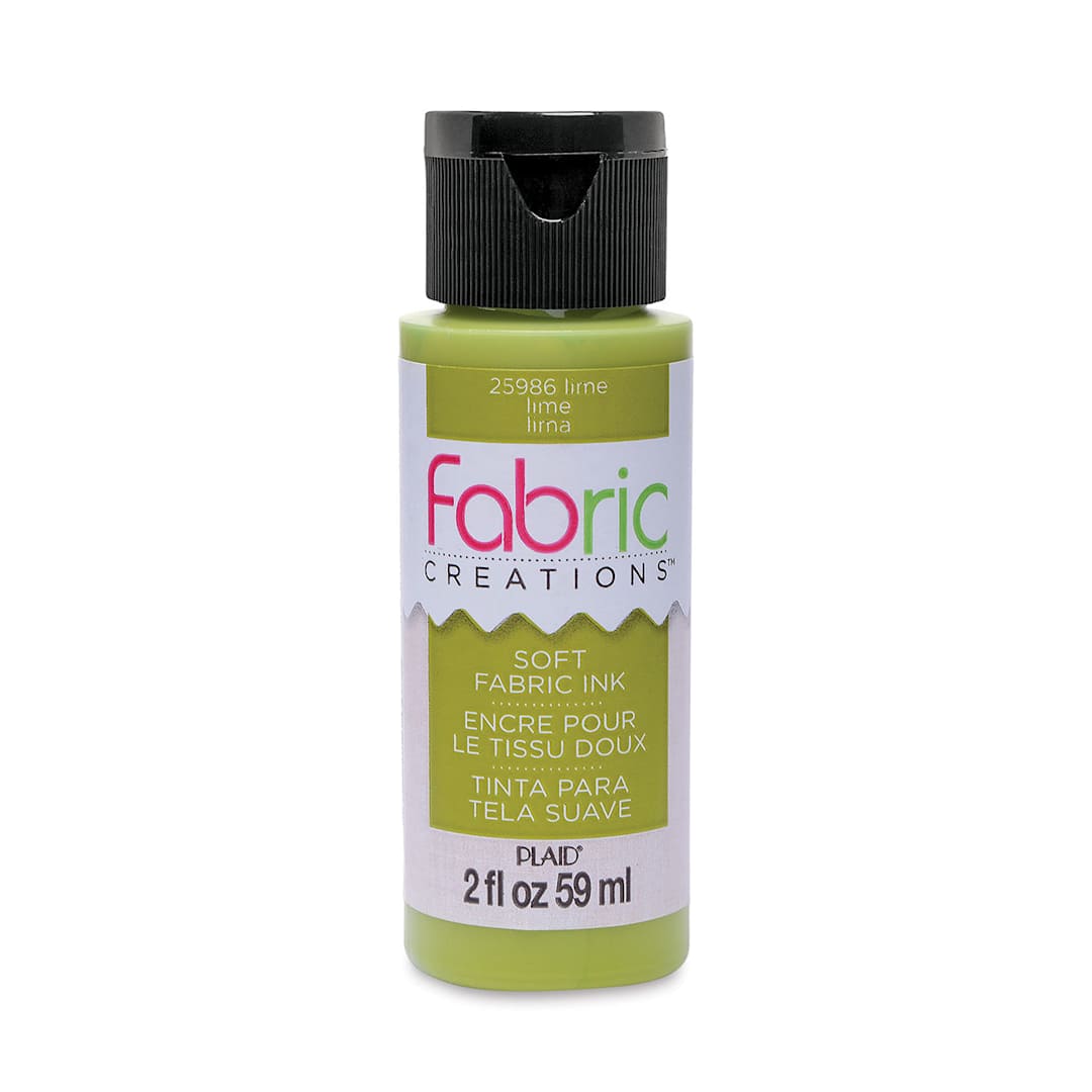 Open in modal - Fabric Creations Soft Fabric Inks - Front of 2 oz Lime Bottle