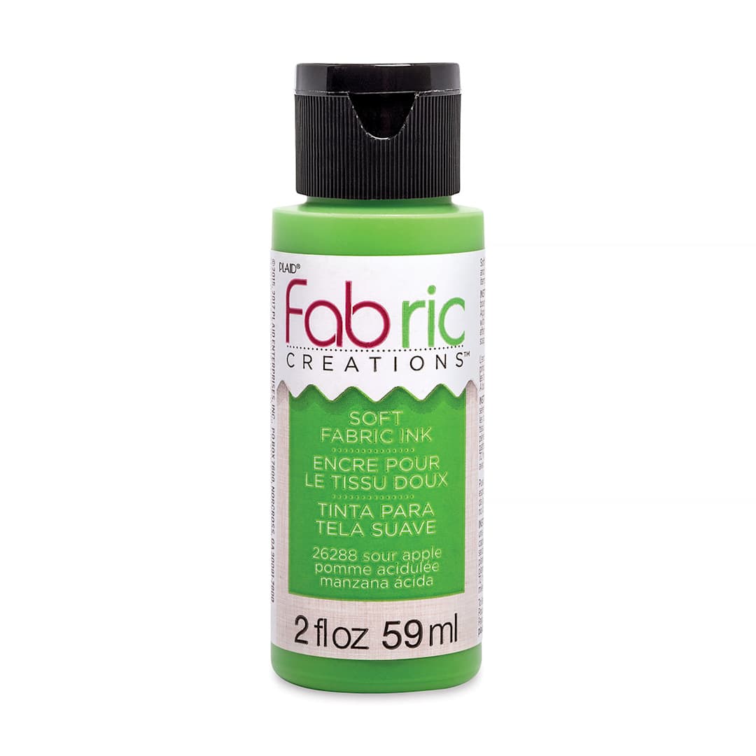 Open in modal - Plaid Fabric Creations Soft Fabric Ink - Sour Apple, 2 oz