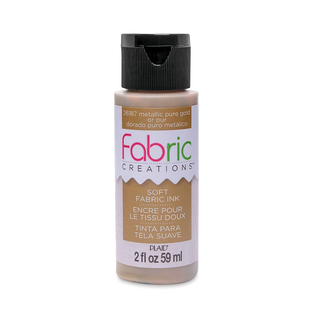 Open in modal - Plaid Fabric Creations Soft Fabric Ink - Metallic Gold, 2 oz