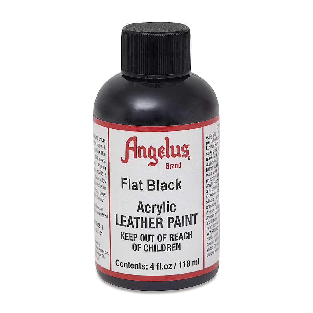 Open in modal - Angelus Acrylic Leather Paint - Flat Black, 4 oz