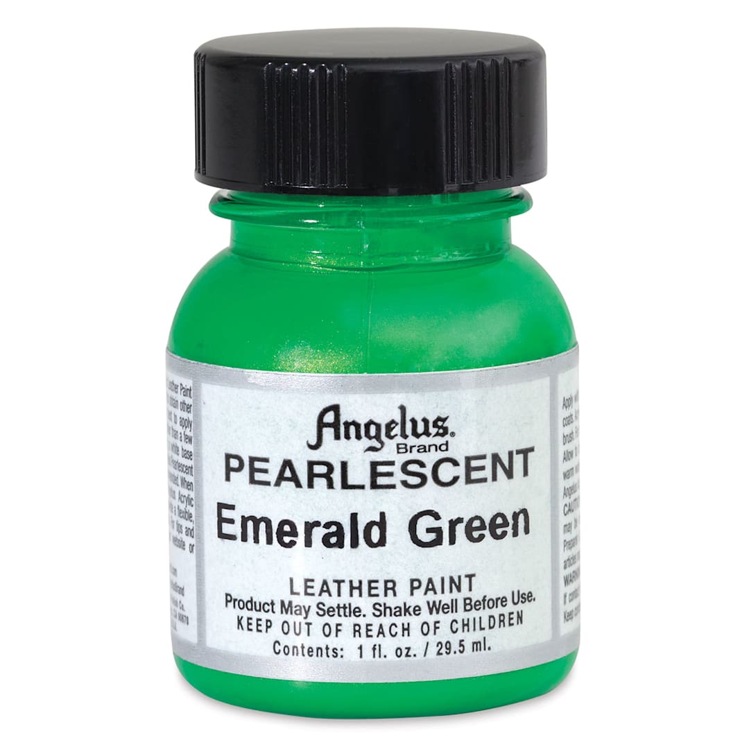 Open in modal - Angelus Acrylic Leather Paint - Pearlescent Emerald Green, 1 oz