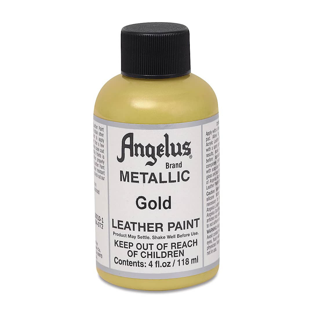 Open in modal - Angelus Acrylic Leather Paint - Gold, Metallic, 4 oz
