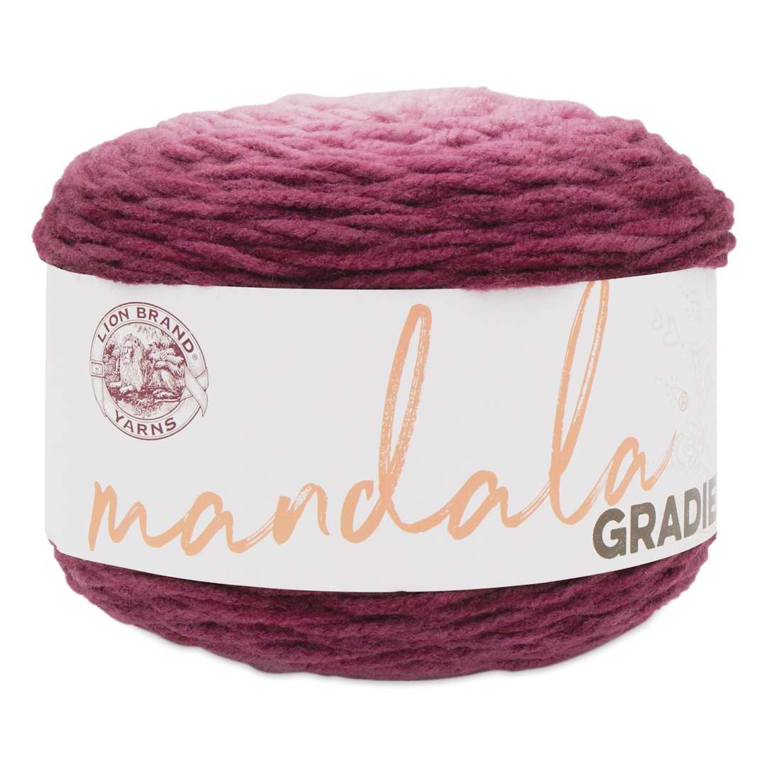 Open in modal - Lion Brand Mandala Gradient Yarn - Burgundy, 295 yds