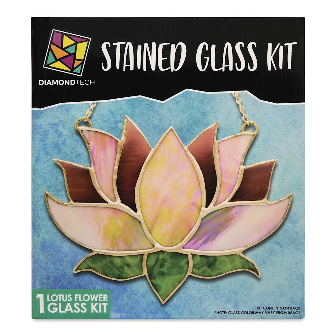 Open in modal - Diamond Tech Stained Glass Kit - Lotus Flower - front of packaging