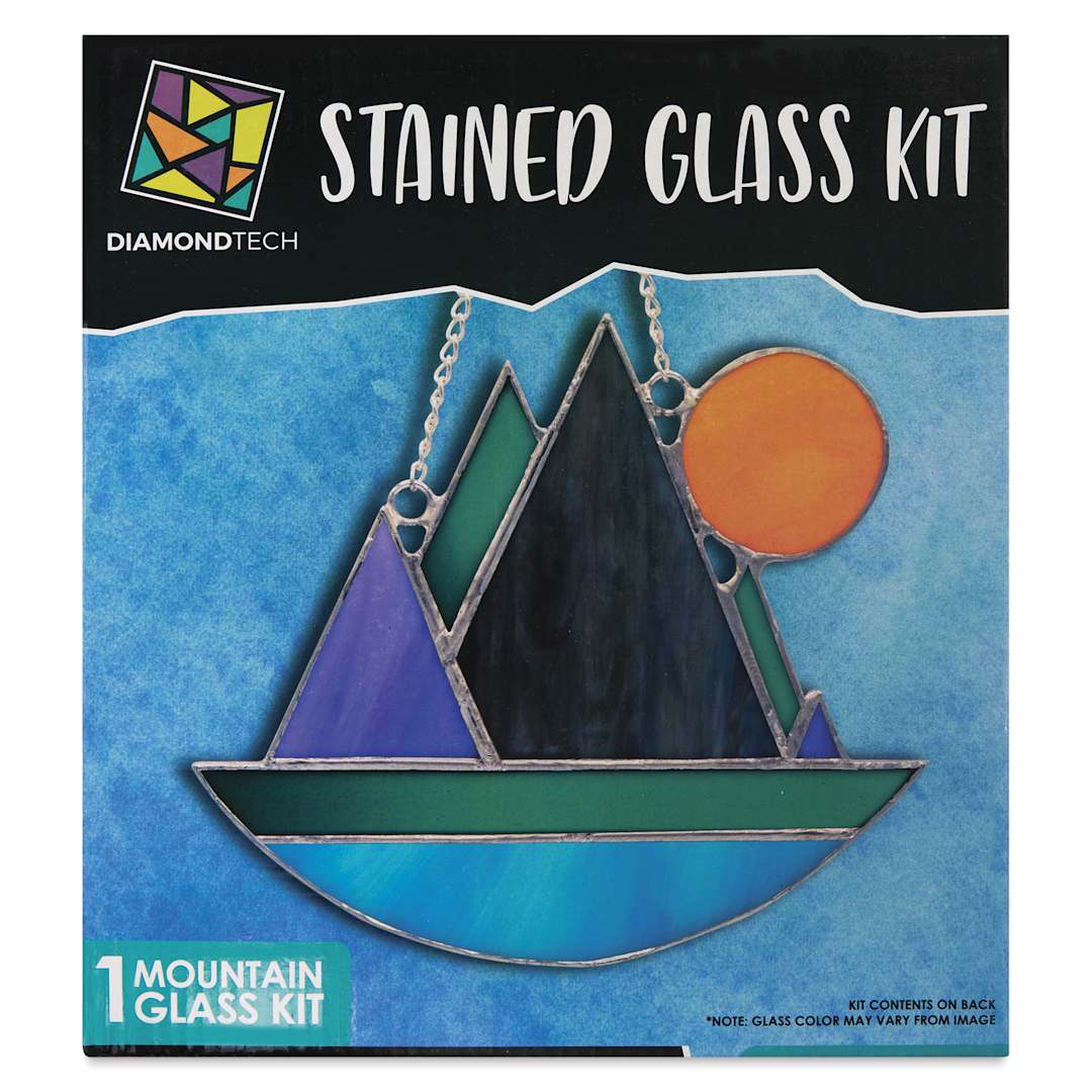Open in modal - Diamond Tech Stained Glass Kit - Mountain - front of packaging