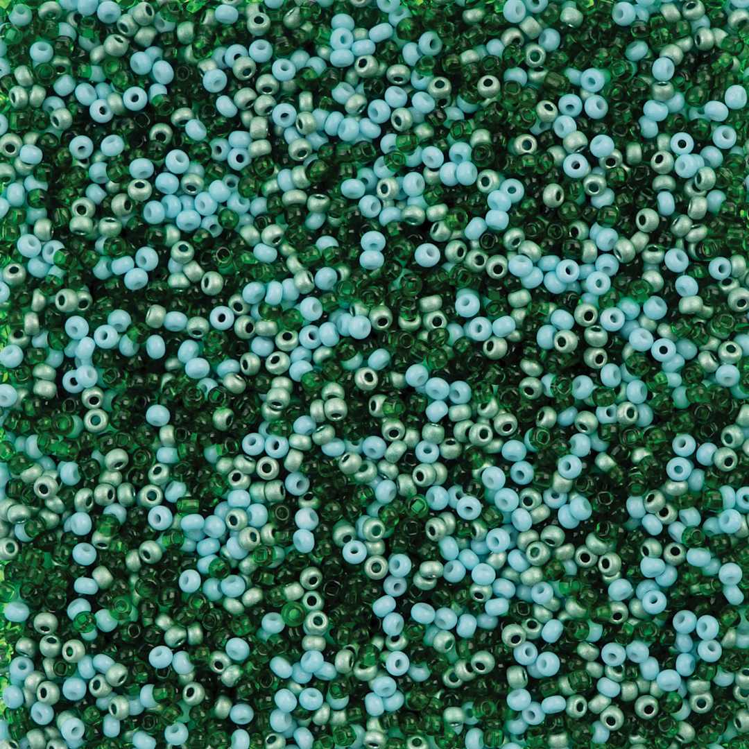 Open in modal - John Bead Czech Glass Seed Beads - Botanical Garden Mix, 10/0, 22 g Vial close up