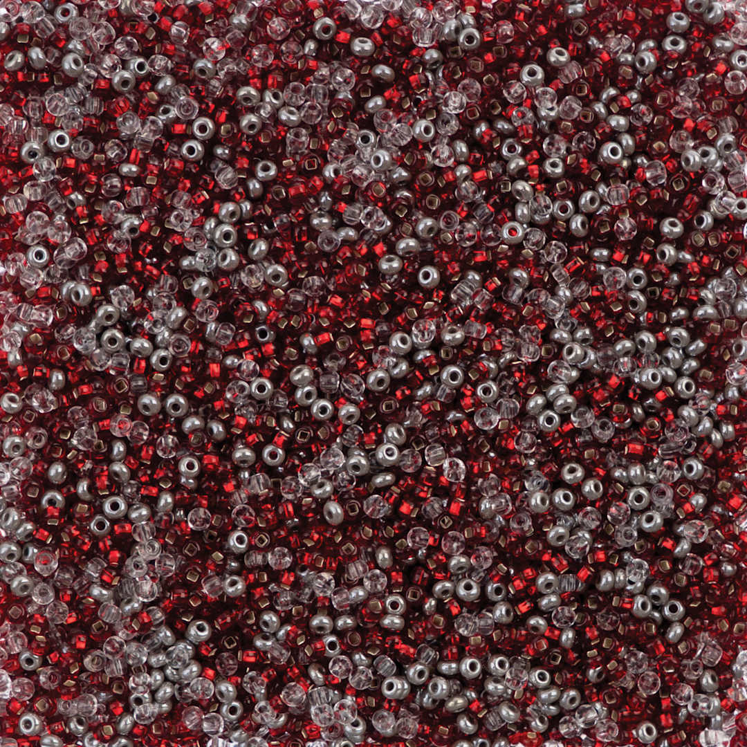 Open in modal - John Bead Czech Glass Seed Beads - Candy Apple Mix, 10/0, 22 g Vial close up