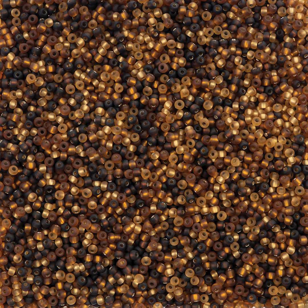 Open in modal - John Bead Czech Glass Seed Beads - Caramel Latte Mix, 10/0, 22 g Vial close up