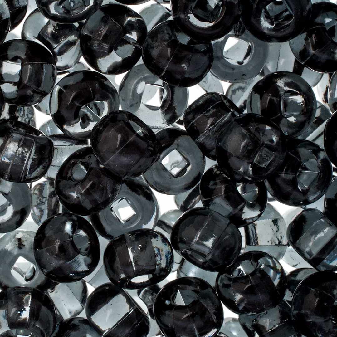 Open in modal - John Bead Czech Seed Beads - Gray, Transparent, Square Hole, 32/0 - close-up