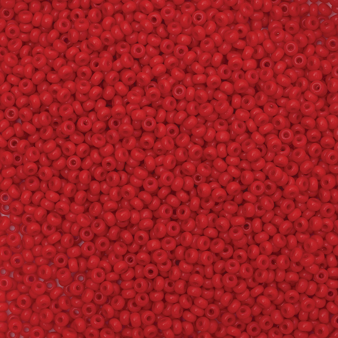 Open in modal - John Bead Czech Glass Seed Beads - Light Red, 10/0, 22 g Vial close up