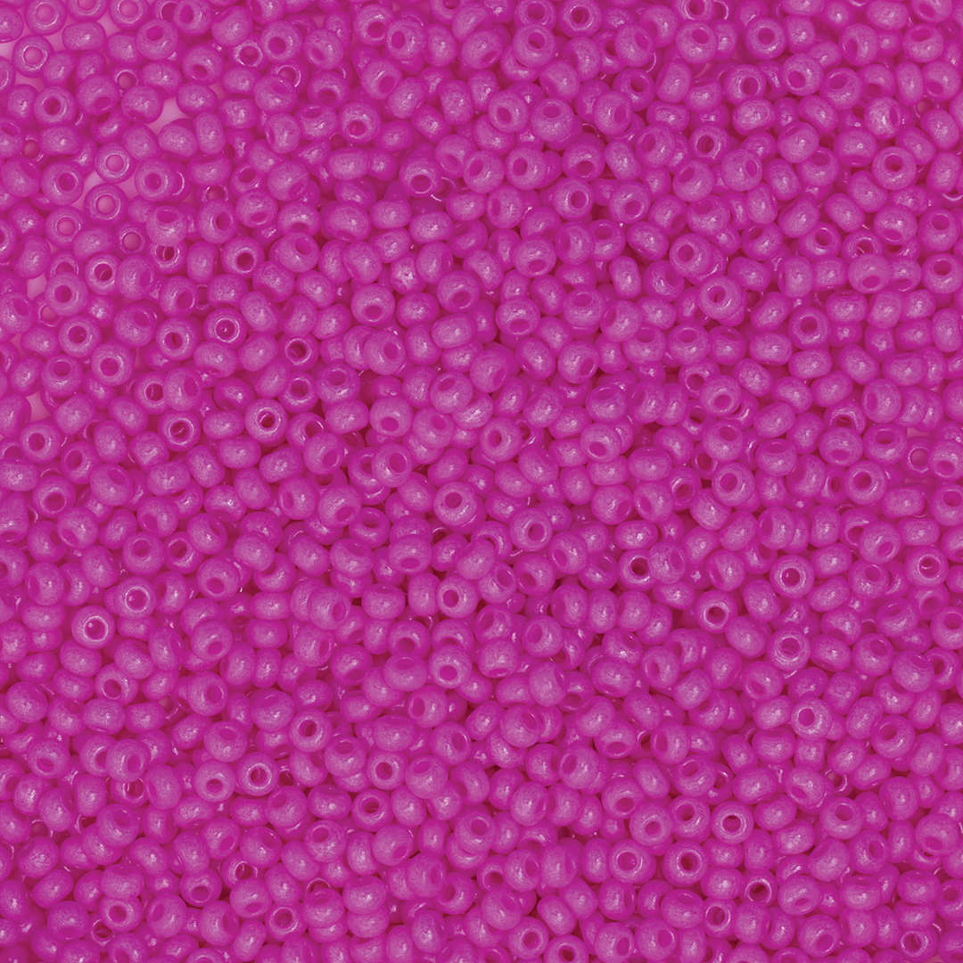 Open in modal - John Bead Czech Glass Seed Beads - Hot Pink, 10/0, 22 g Vial close up