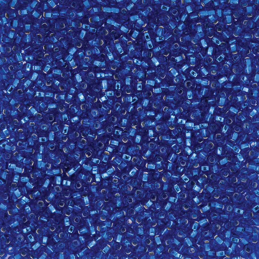 Open in modal - John Bead Czech Glass Seed Beads - Silver-Lined Dark Blue, 10/0, 22 g Vial close up
