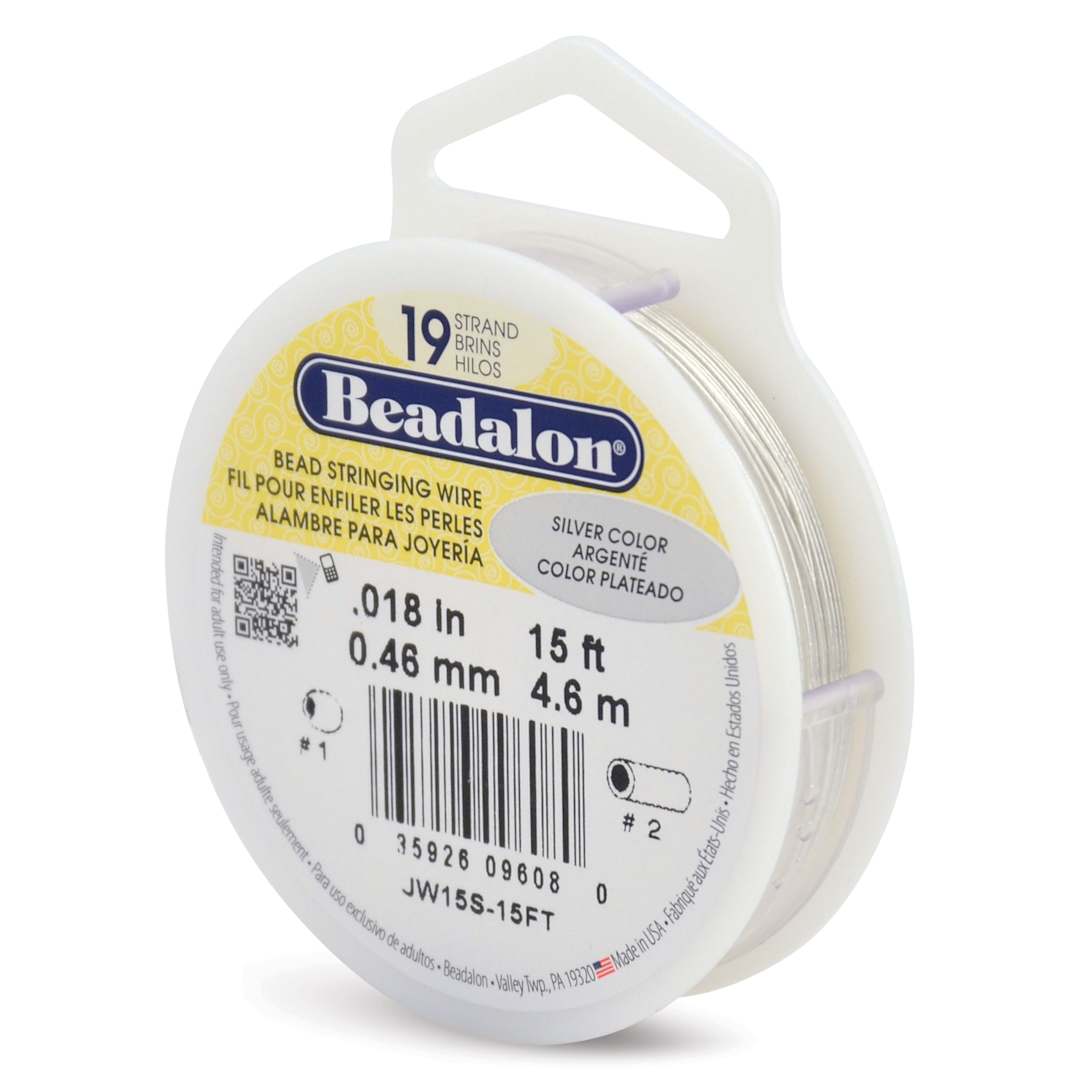 Open in modal - Beadalon 19 Strand Bead Stringing Wire - Silver, 0.018" x 15 ft.