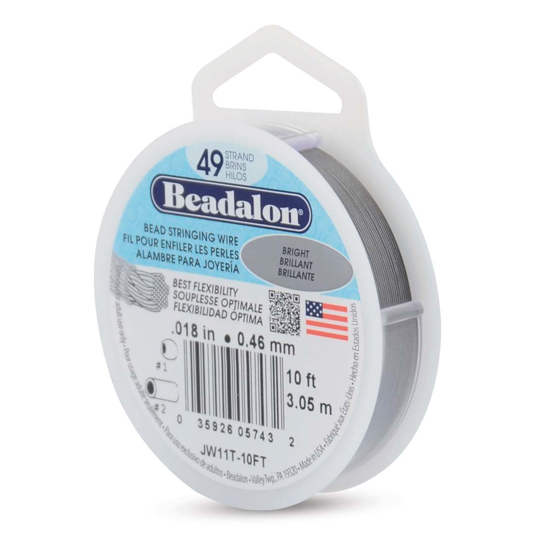Open in modal - Beadalon 49 Strand Bead Stringing Wire - Bright, 0.018" x 10 ft