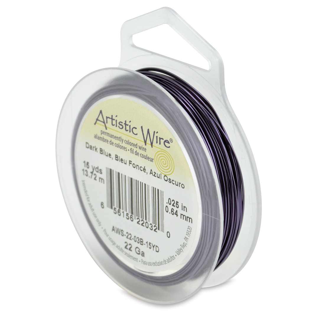 Open in modal - Artistic Wire Colored Copper Craft Wire - Dark Blue, 22 Gauge, 45 ft