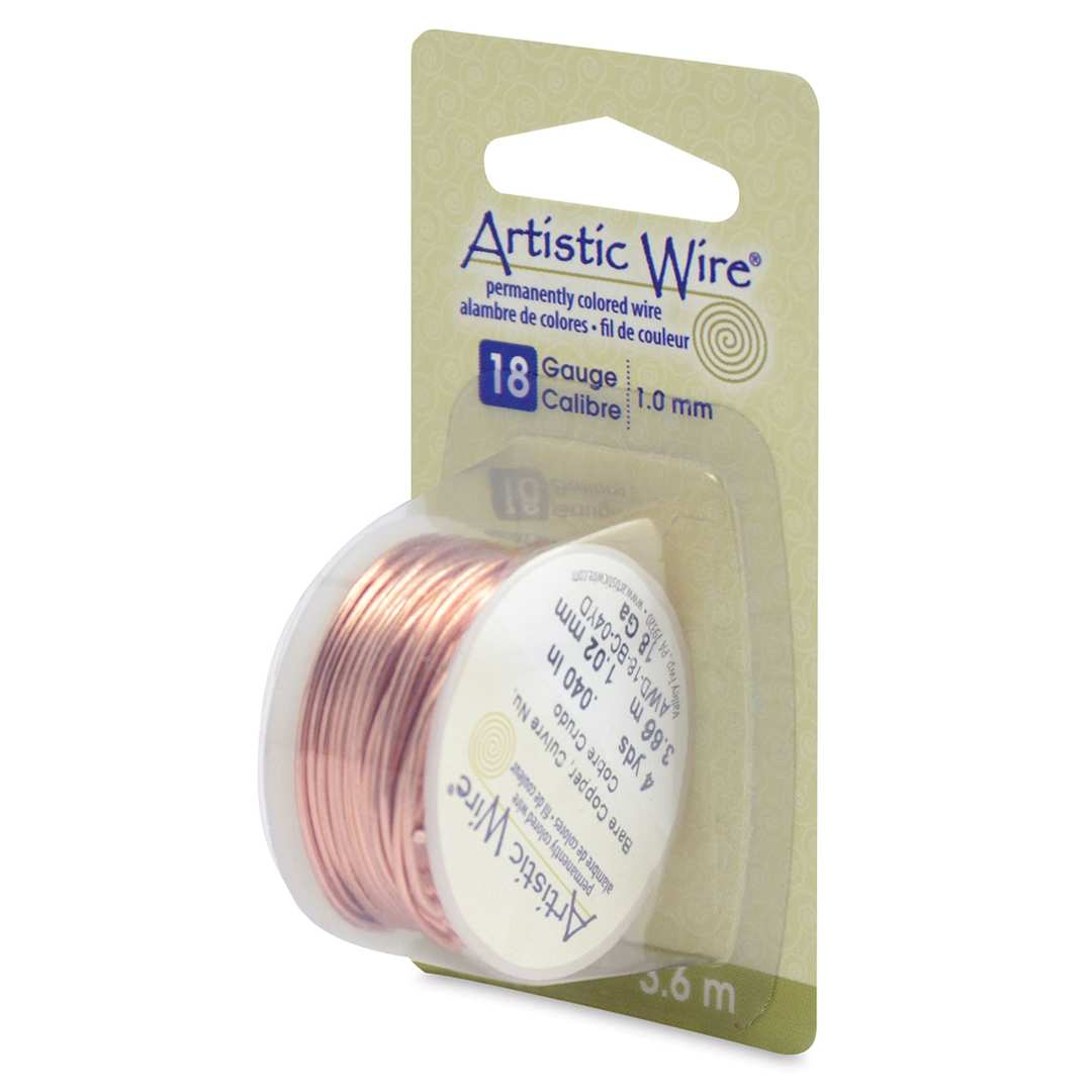 Open in modal - Artistic Wire Colored Copper Craft Wire - Angle view of blister package of copper spool