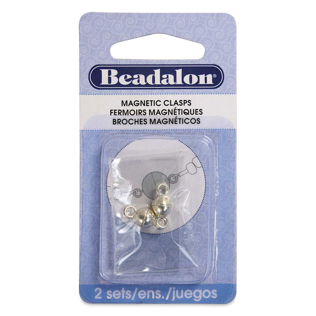 Open in modal - Beadalon Magnetic Clasps - Silver, Pkg of 2 front of packaging