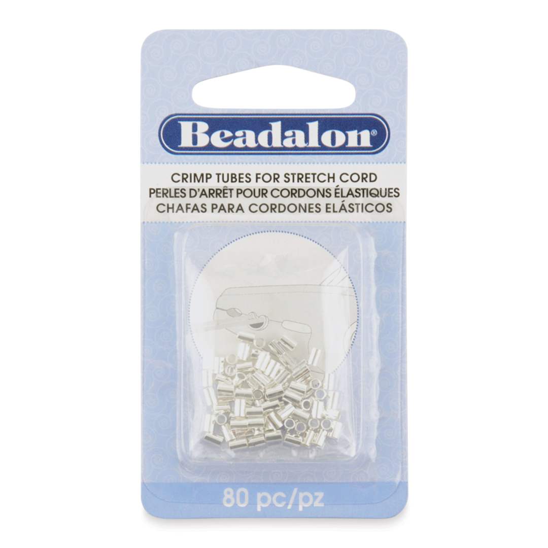 Open in modal - Beadalon Crimp Tubes for Stretch Cord - Pkg of 80, 4 mm front of packaging