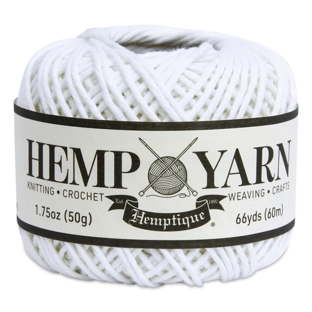 Open in modal - Hemptique Hemp Yarn - White, Ball, 66 yds