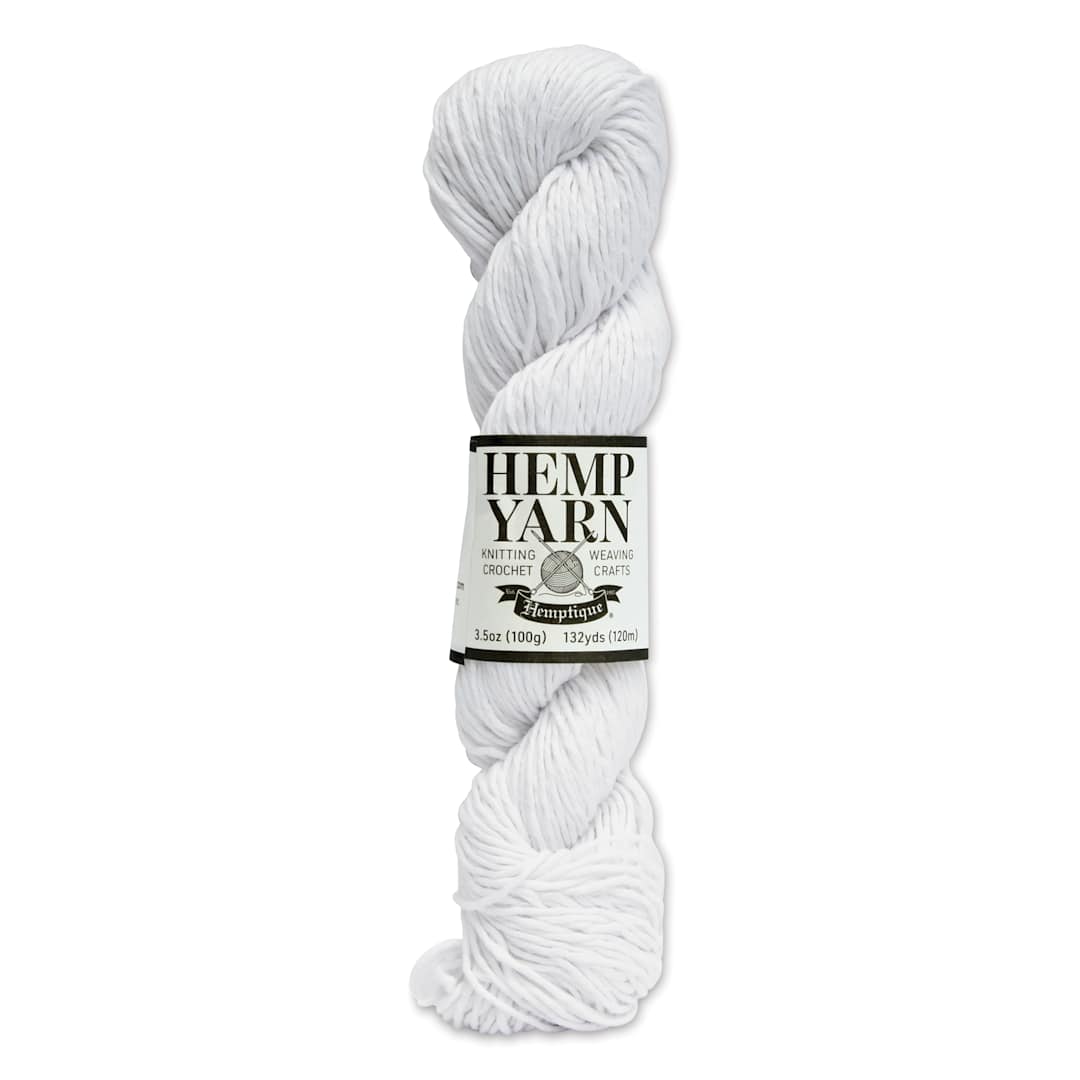 Open in modal - Hemptique Hemp Yarn - White, Hank,  132 yds