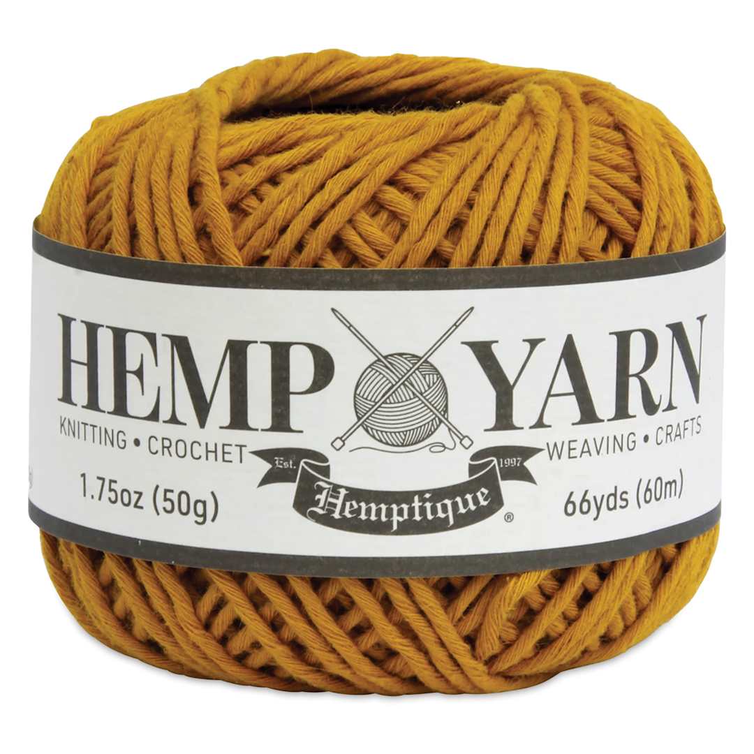 Open in modal - Hemptique Hemp Yarn - Ochre, Ball, 66 yds