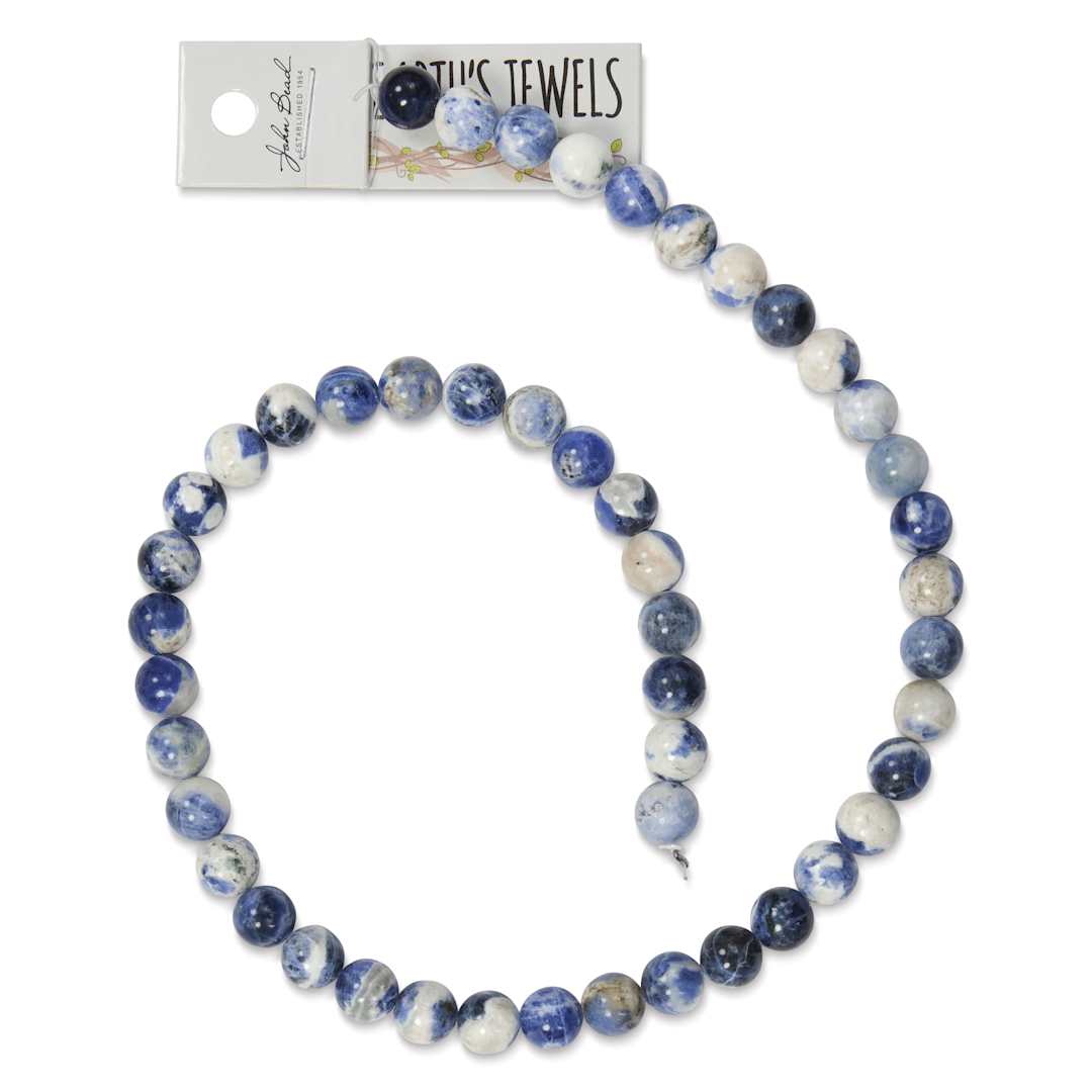 Open in modal - John Bead Earth's Jewels Sodalite Beads - 8 mm, 16" Strand