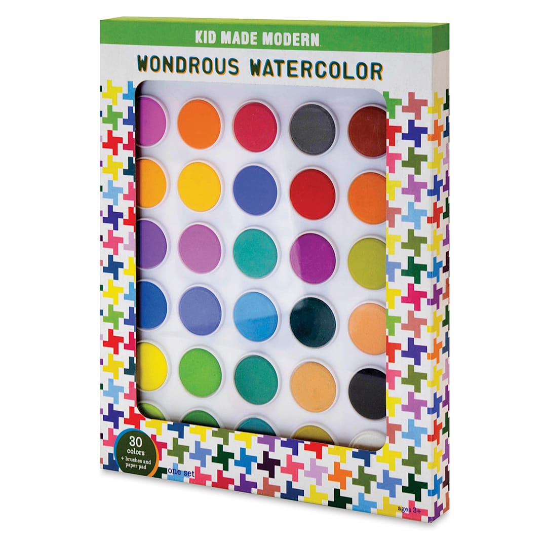 Open in modal - Wondrous Watercolor Kit - Front of window package showing watercolors