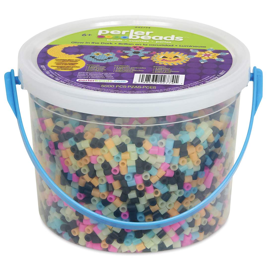 Open in modal - Perler Glow in the Dark Fused Bead Kit - Activity Bucket - front
