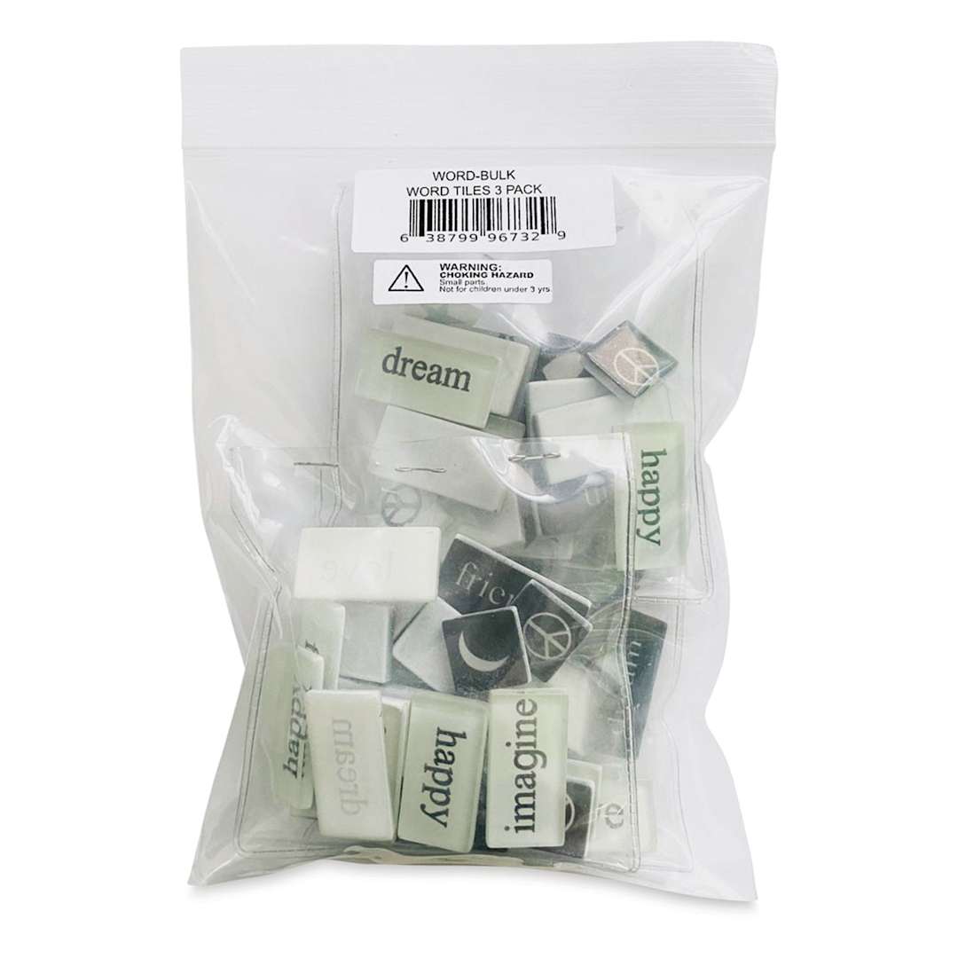 Open in modal - Mosaic Mercantile Word Tiles - Black/White, Package of 90