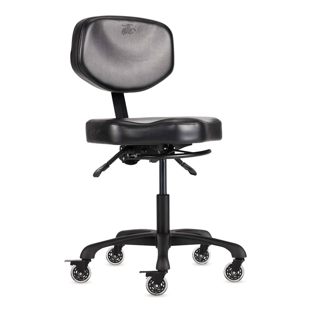 Open in modal - TatSoul Oros Adjustable Tattoo Artist Chair, angled