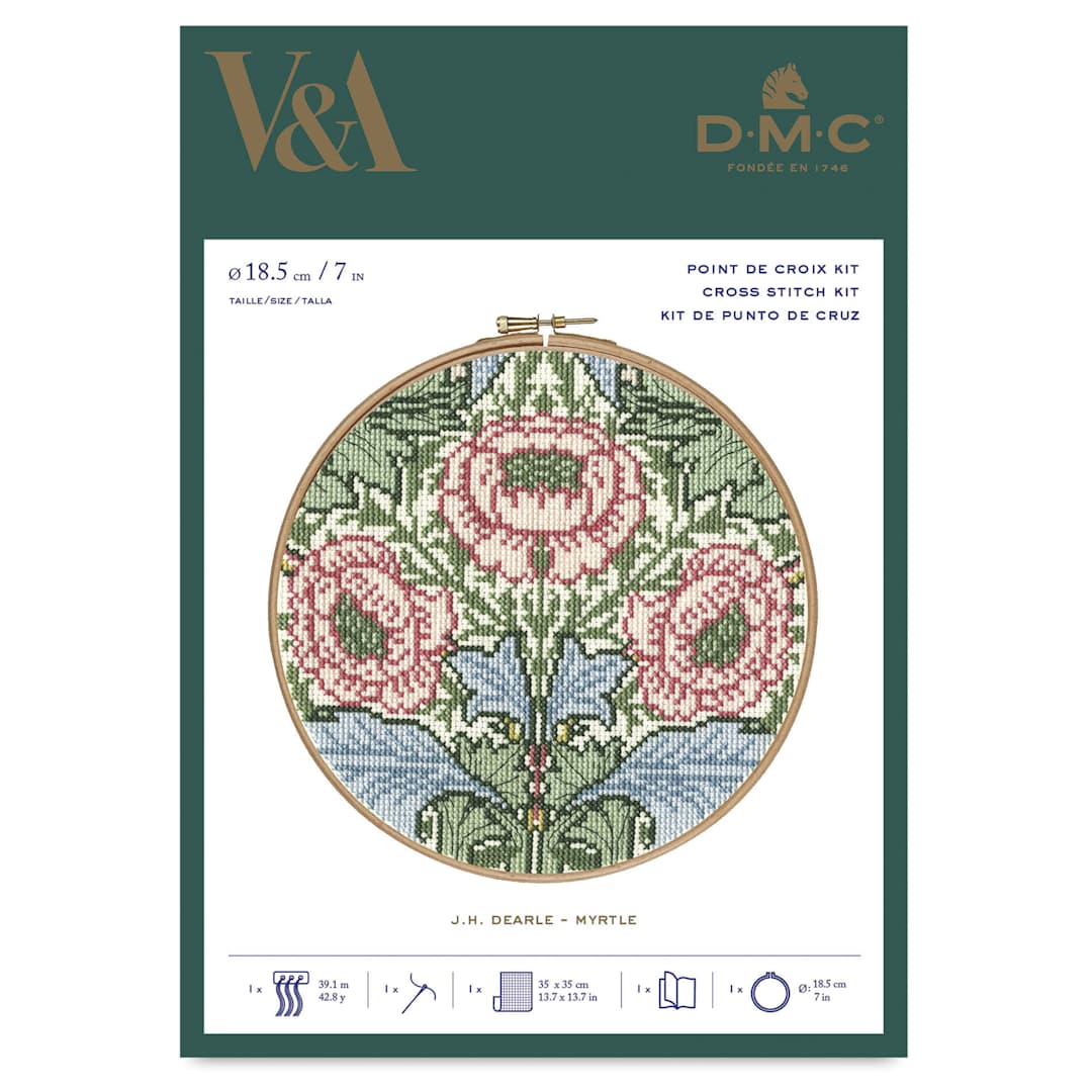 Open in modal - DMC The Masters Collection Cross Stitch Kit - “Myrtle” by J.H. Dearle, front of packaging
