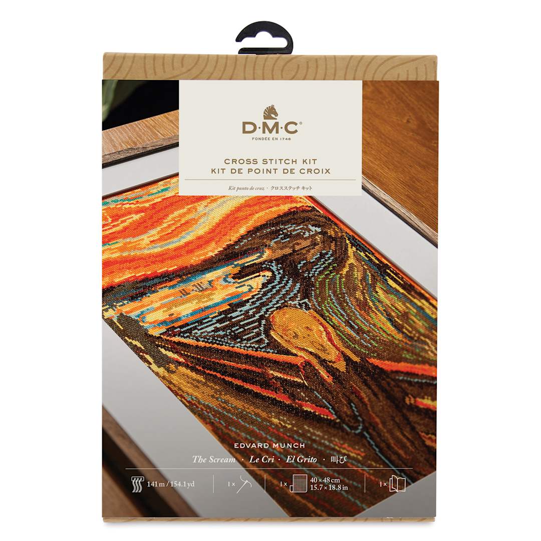 Open in modal - DMC The Masters Collection Cross Stitch Kit - “The Scream” by Edvard Munch front of packaging