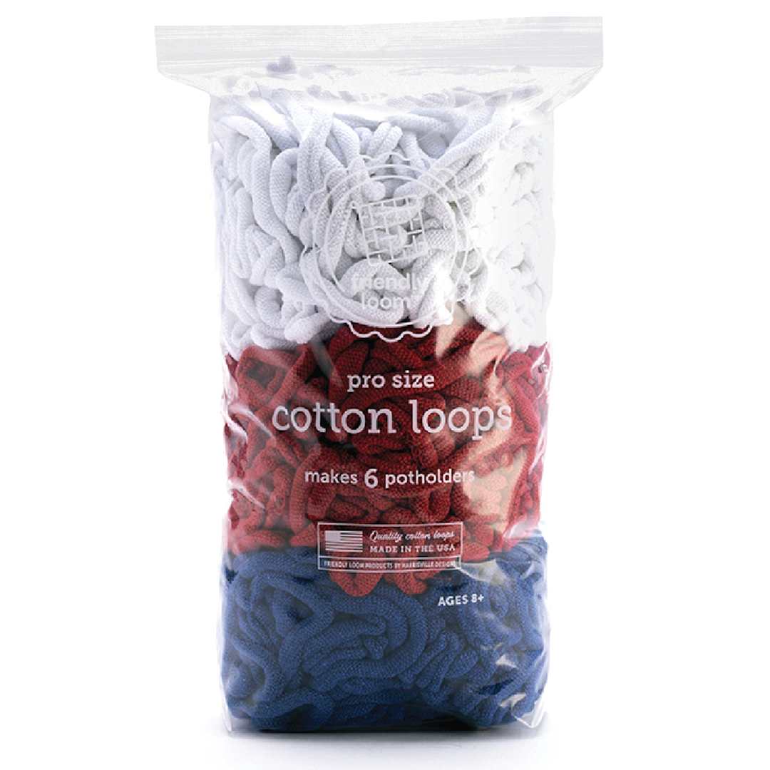Open in modal - Friendly Loom Pro Size Cotton Loops - 4th of July, Lotta Loops