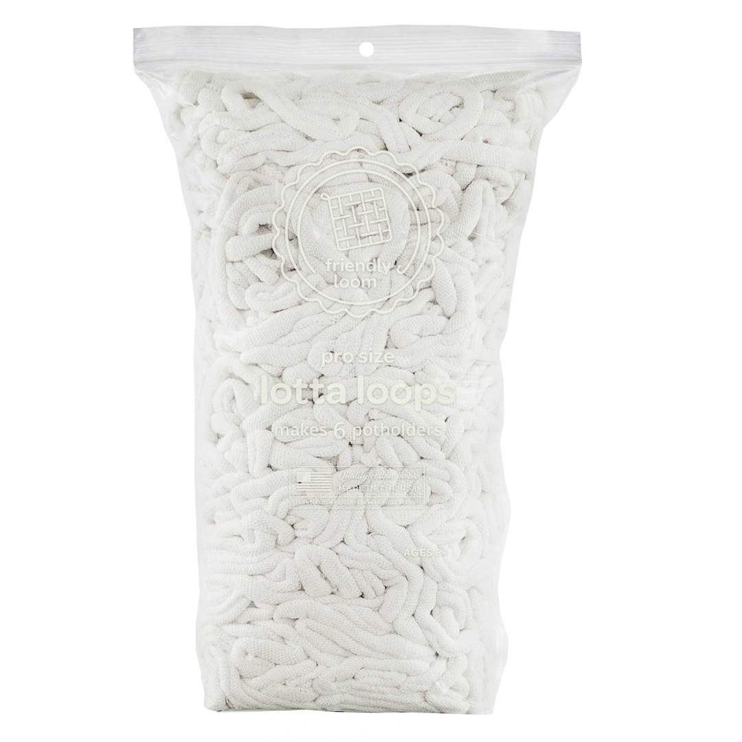 Open in modal - Friendly Loom Pro Size Cotton Loops - White, Lotta Loops