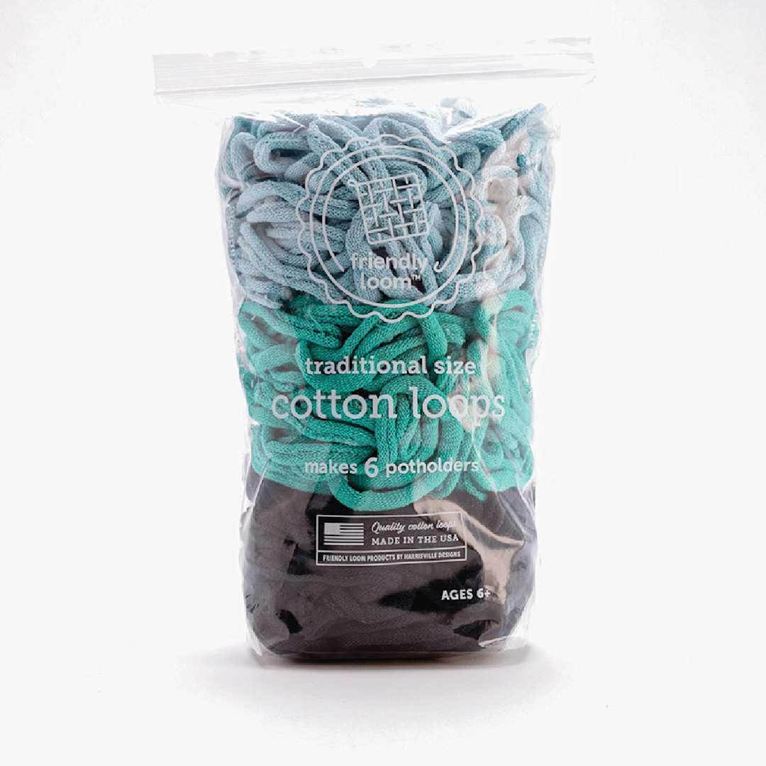 Open in modal - Friendly Loom Traditional Size Cotton Loops - Atlantic, Lotta Loops