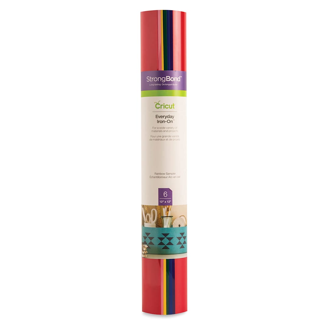 Open in modal - Cricut Everyday Iron-On Vinyl - Rainbow Sampler, 6 Sheets