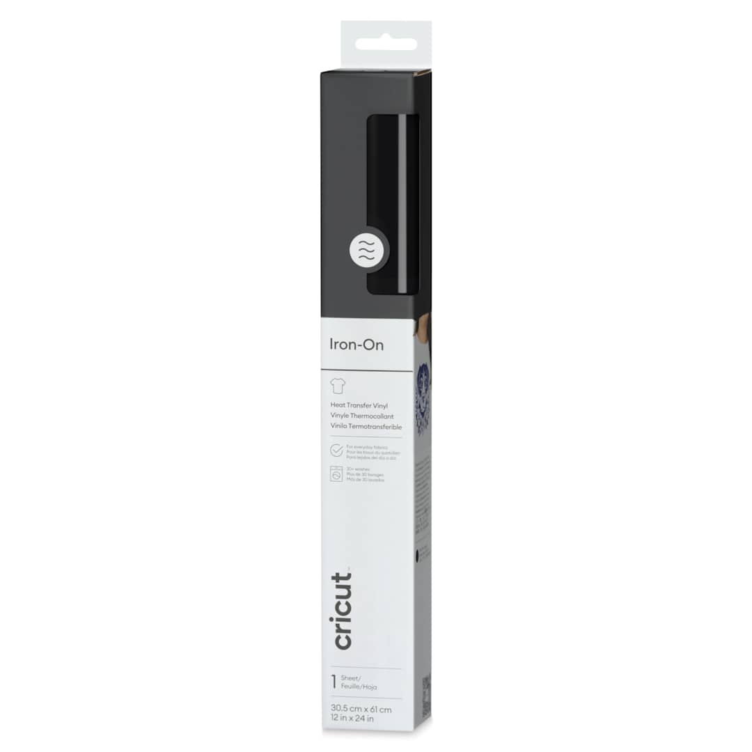 Open in modal - Cricut Everyday Iron-On Vinyl - Black, 12" x 24"