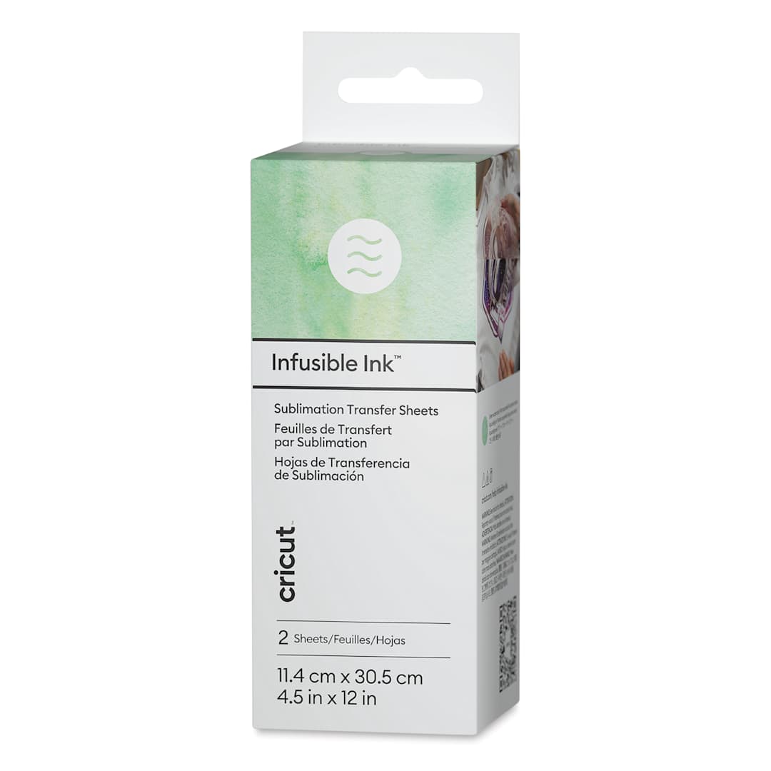 Open in modal - Cricut Infusible Ink Patterned Transfer Sheets - Green Watercolor, 4-1/2" x 12", 2 Sheets packaging